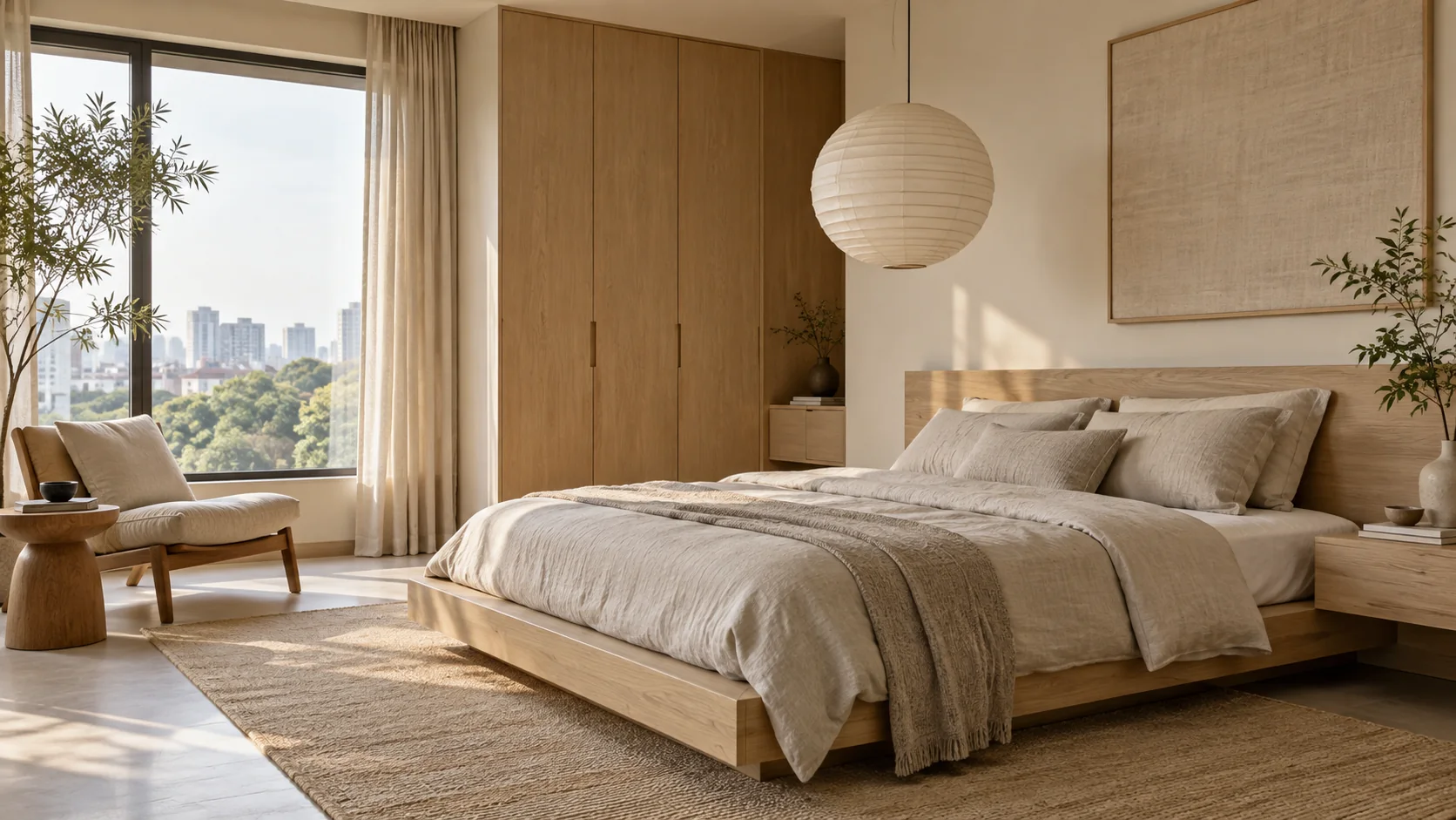 Japandi bedroom interior design